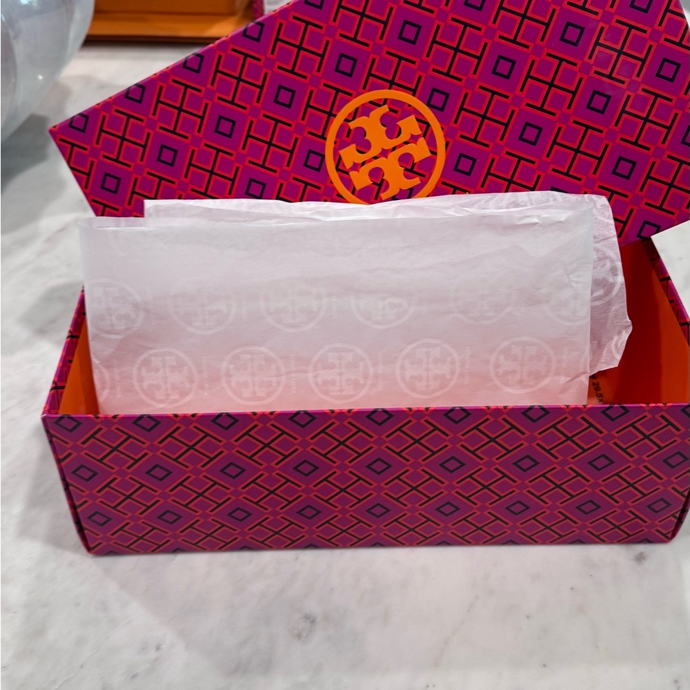Tory Burch Pink and Orange Geometric empty shoe/sandal or bag Box